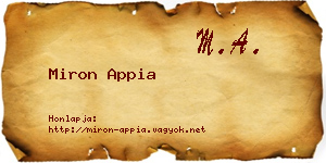 Miron Appia névjegykártya